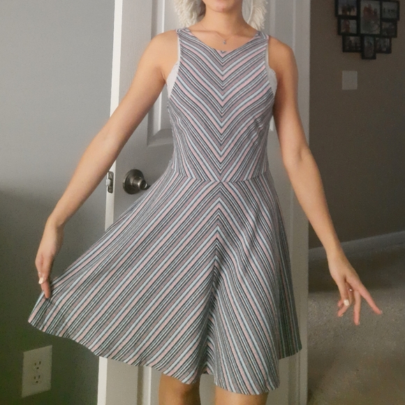 Prince and Fox Striped Flare Dress - Picture 1 of 5